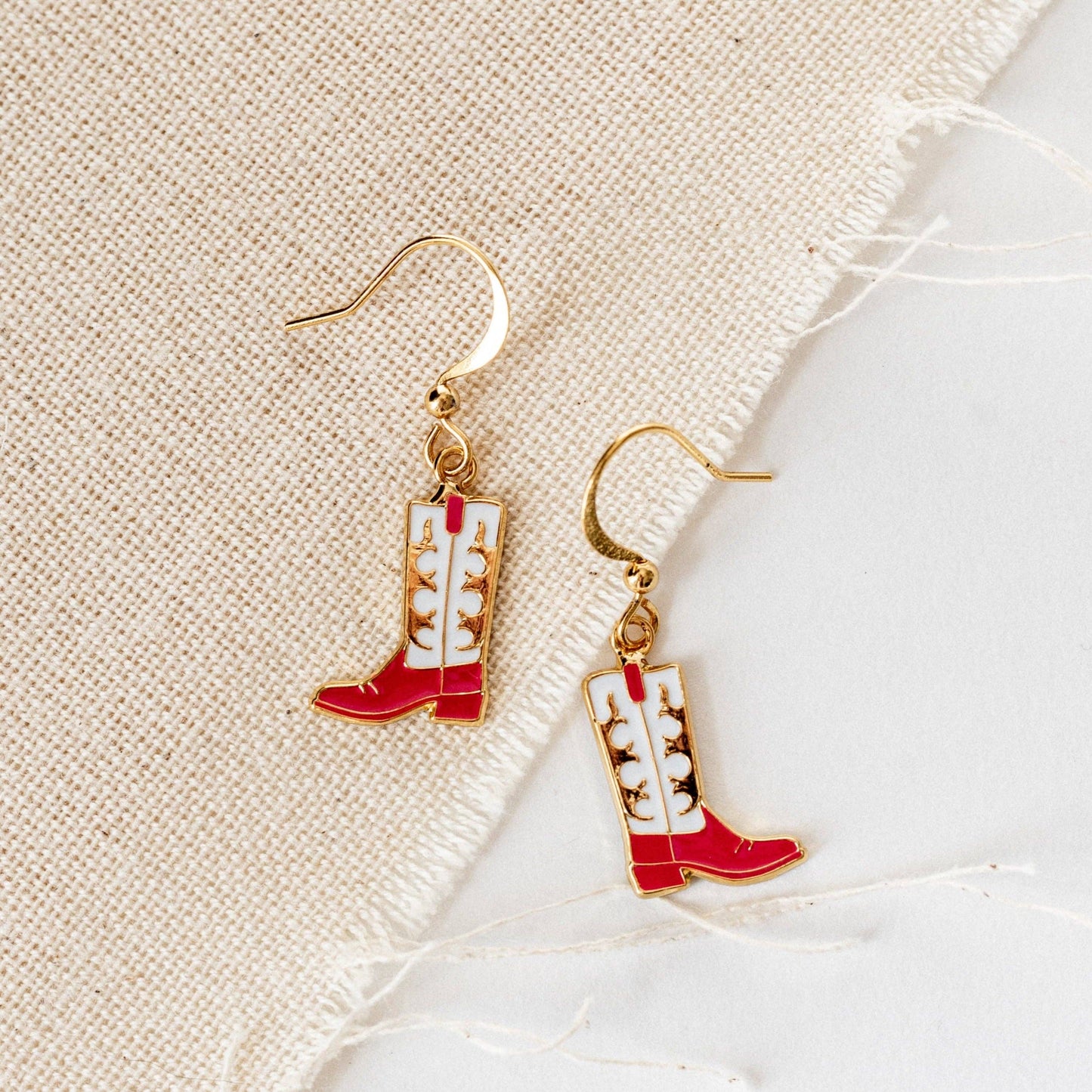 Cowgirl Boots Enamel Earrings