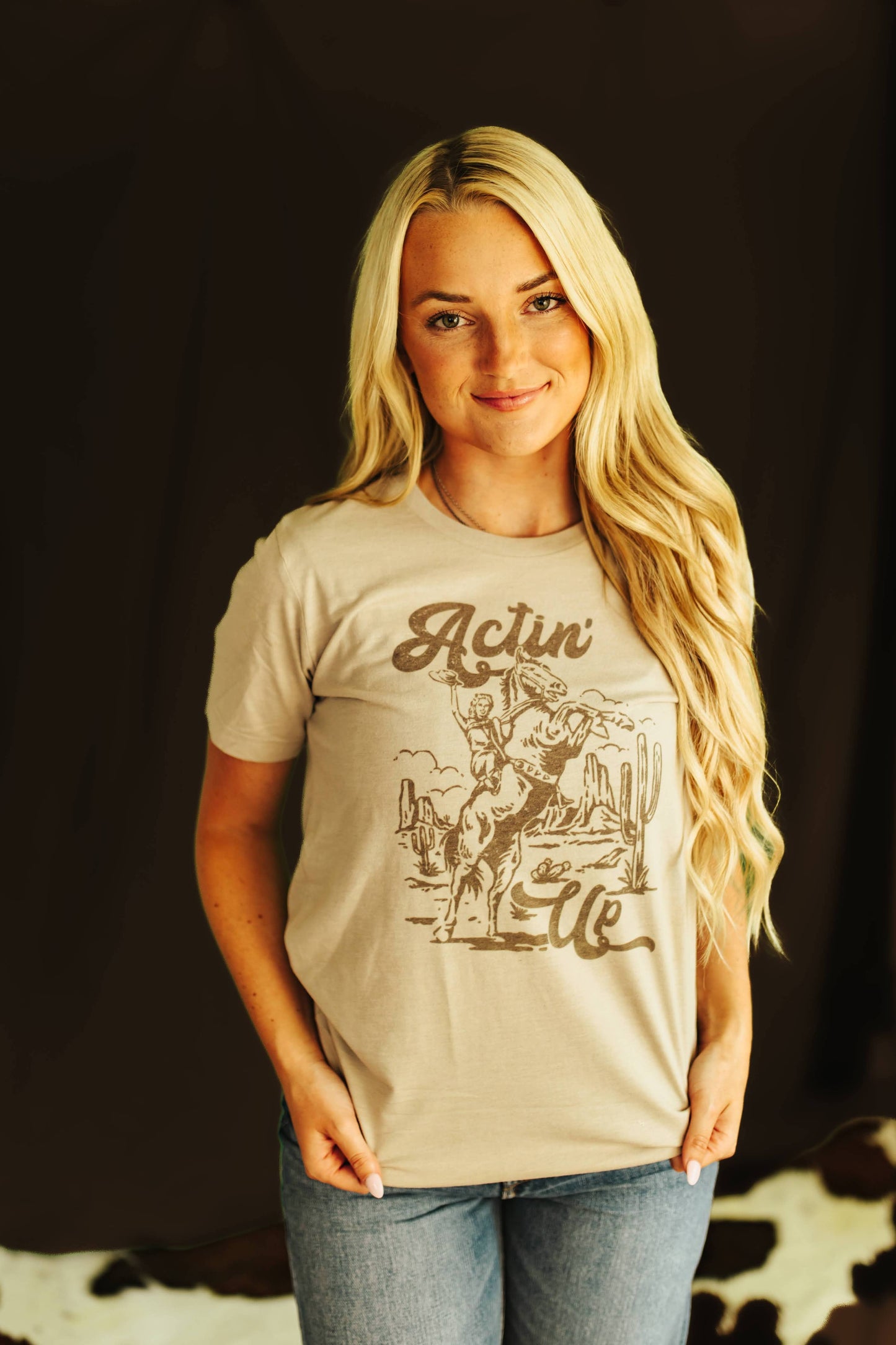 Actin' Up Western Horse Cowgirl Graphic Tee