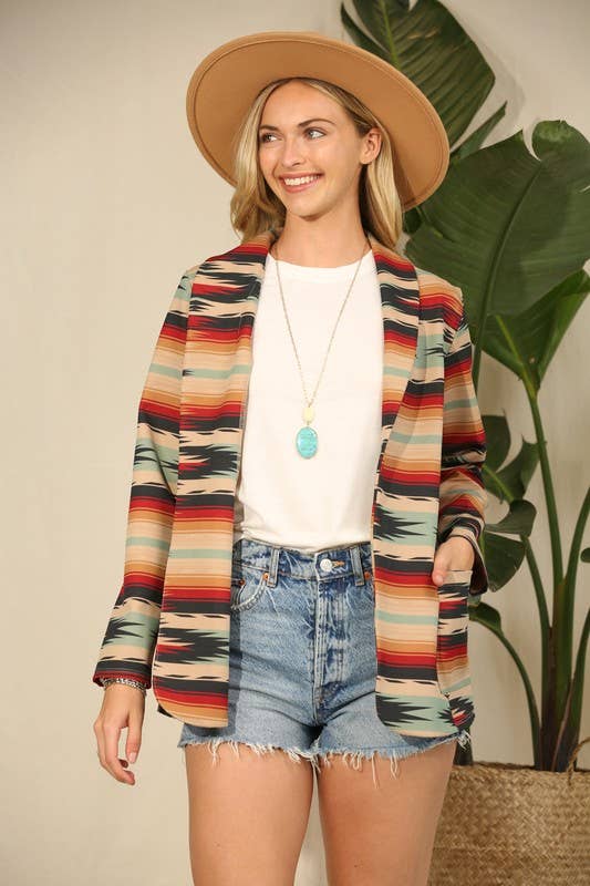 CHARLIE AZTEC PRINT BLAZER