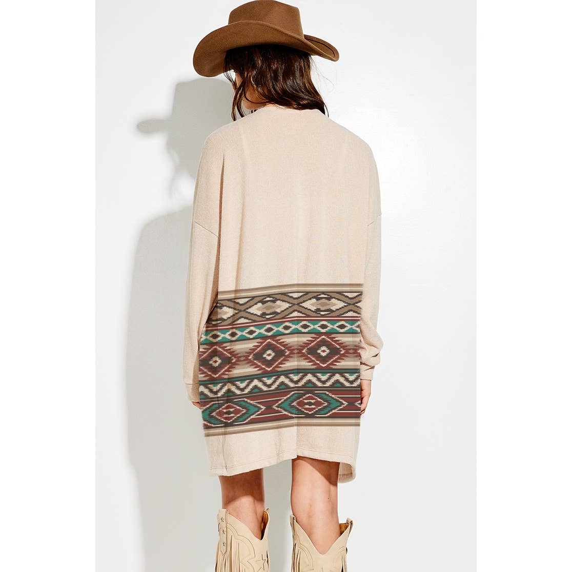 Aztec Border Knit Cardigan