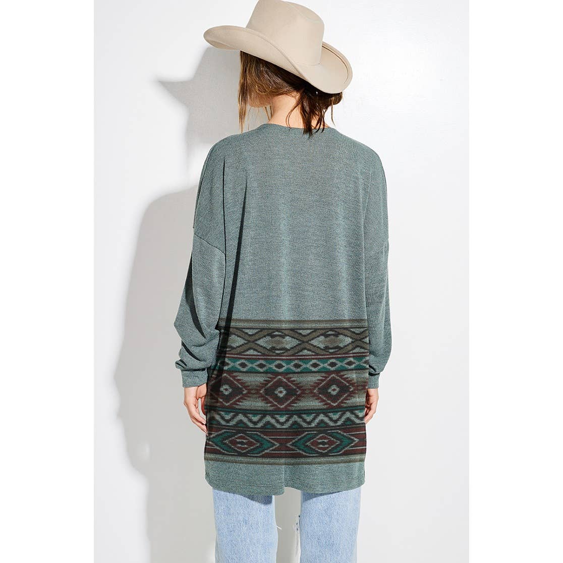 Aztec Border Knit Cardigan