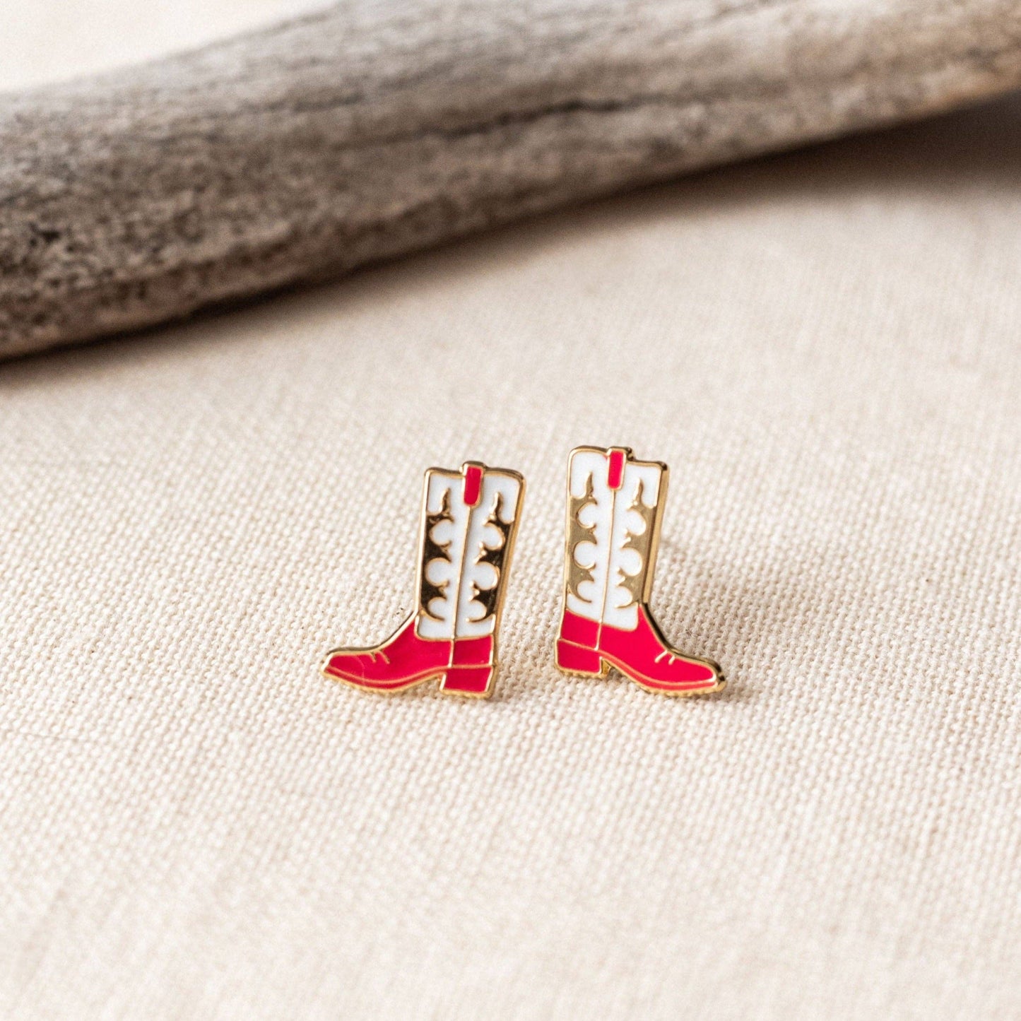 Cowgirl Boots Enamel Earrings